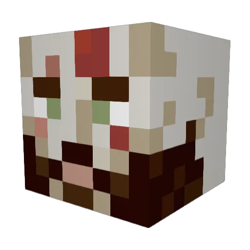 KBU13 Minecraft avatar head, 3D render
