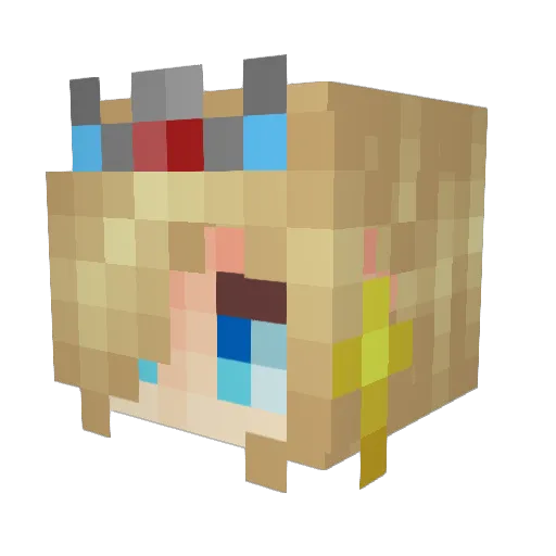 KC62 Minecraft avatar head, 3D render