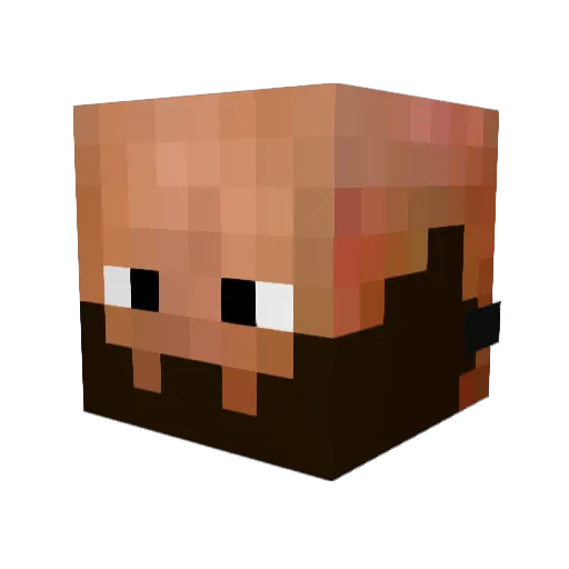 KDC1234 Minecraft avatar head, 3D render