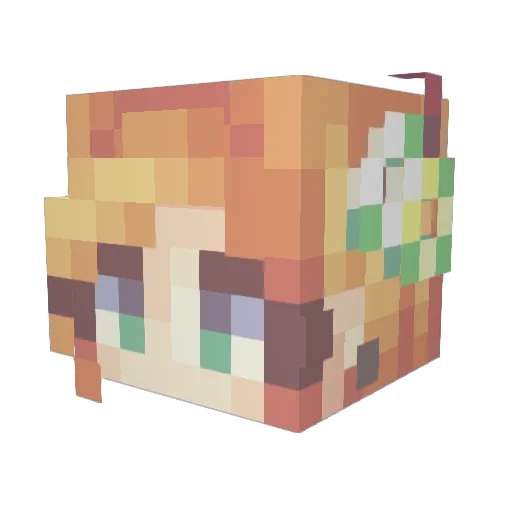 KD_Kitty Minecraft avatar head, 3D render