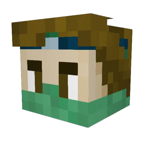 KE0GNZ_Fuzzy Minecraft avatar head, 3D render