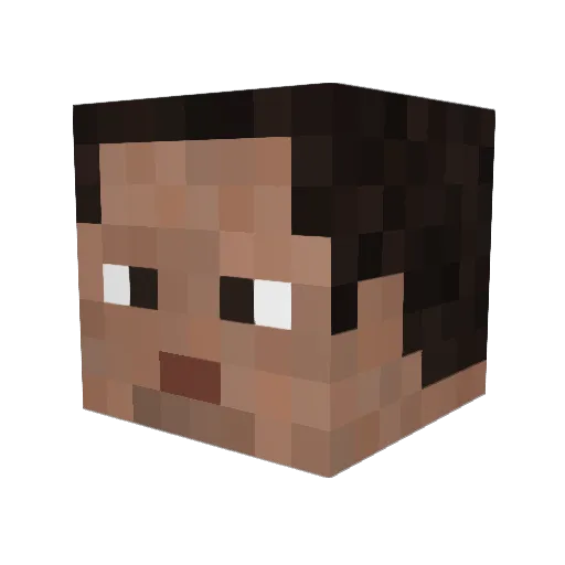 KEI12344 Minecraft avatar head, 3D render