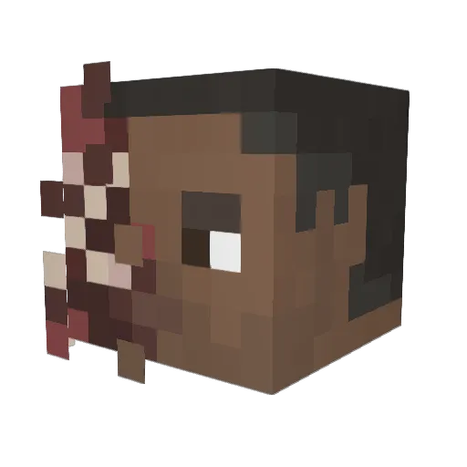 KEPSGIRL Minecraft avatar head, 3D render