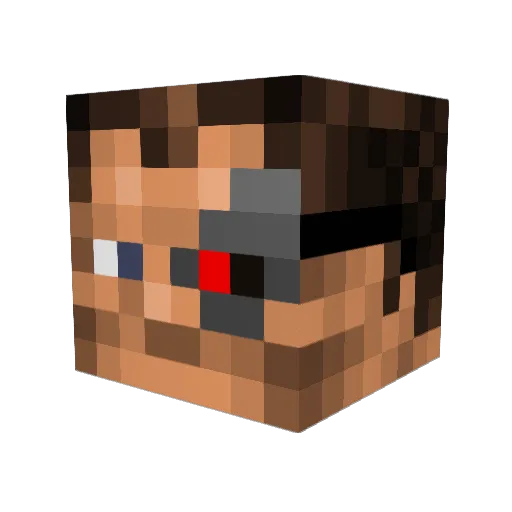 KEY0_025 Minecraft avatar head, 3D render