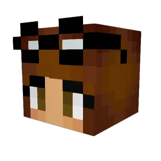 KE_GB Minecraft avatar head, 3D render