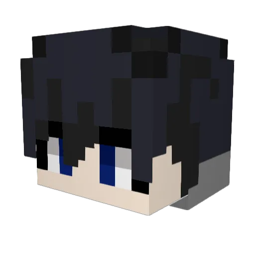 KE_Water Minecraft avatar head, 3D render