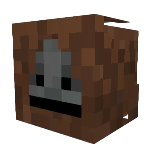 KF1208 Minecraft avatar head, 3D render