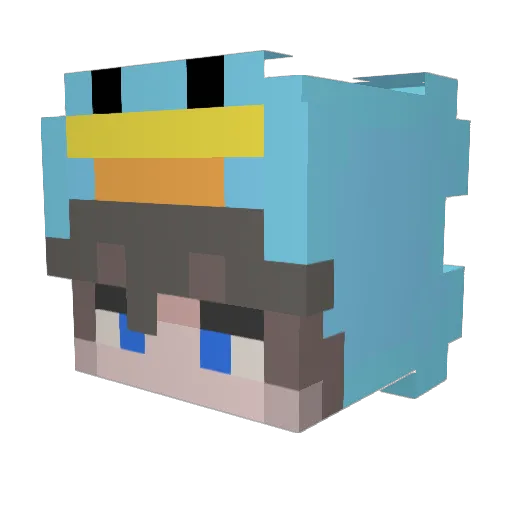 KFC_chick Minecraft avatar head, 3D render