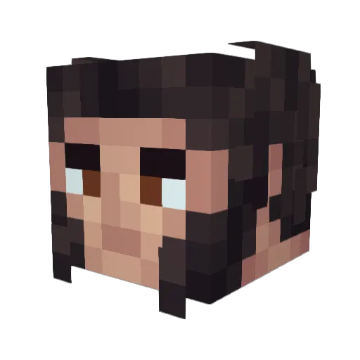 KG2_Thefirst Minecraft avatar head, 3D render