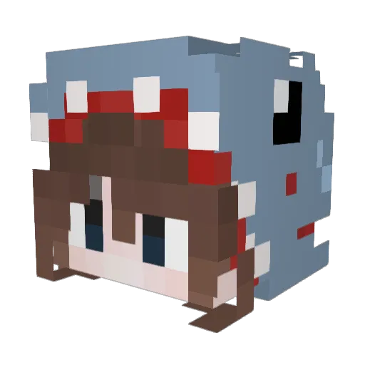 KHJ_Jin Minecraft avatar head, 3D render