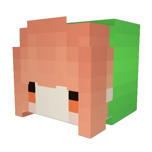 KH_uwu Minecraft avatar head, 3D render