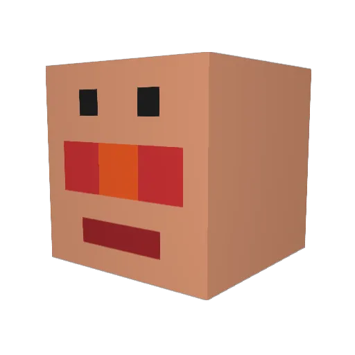 KIDOWBL Minecraft avatar head, 3D render