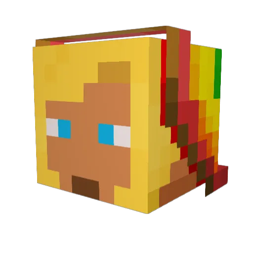 KIDU_ Minecraft avatar head, 3D render