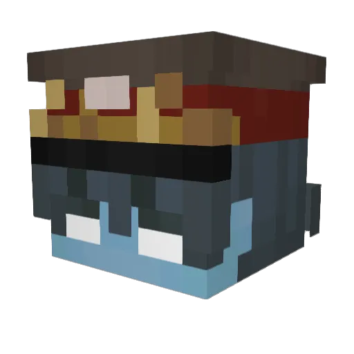 KIKI_ou Minecraft avatar head, 3D render