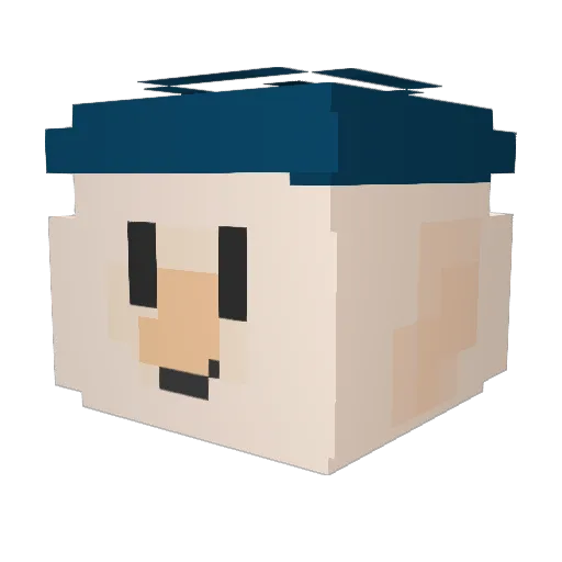 KIMINGYU2 Minecraft avatar head, 3D render