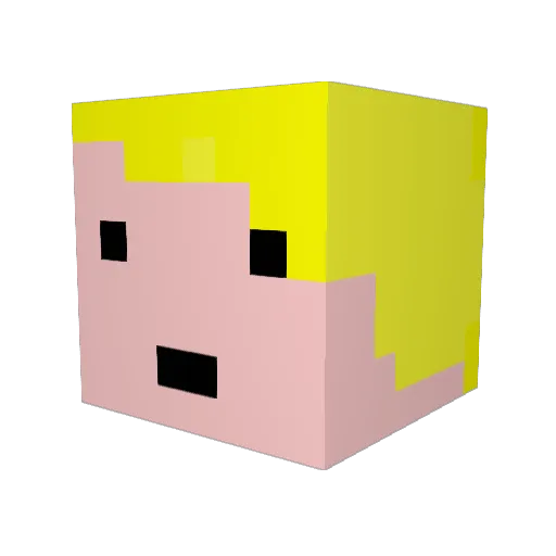 KIMKIM24 Minecraft avatar head, 3D render
