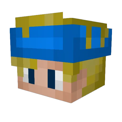 KING_OF_AXOLOTLS Minecraft avatar head, 3D render