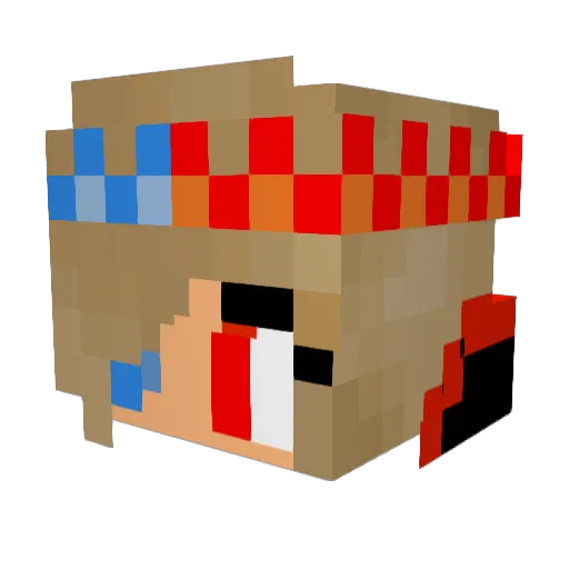 KIRA_24 Minecraft avatar head, 3D render