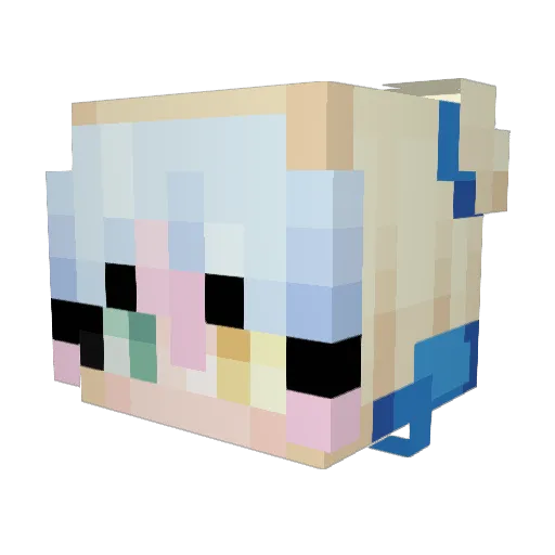 KITOGATO Minecraft avatar head, 3D render