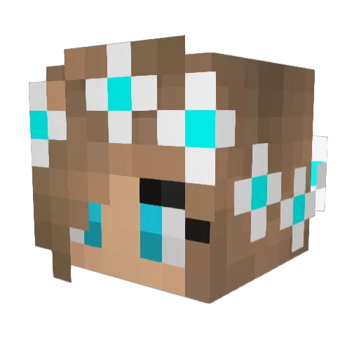 KITTYPUDLEY Minecraft avatar head, 3D render