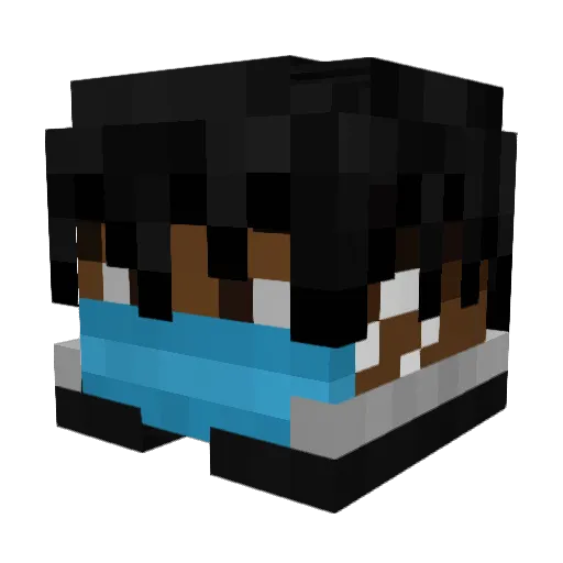 KJ10198 Minecraft avatar head, 3D render