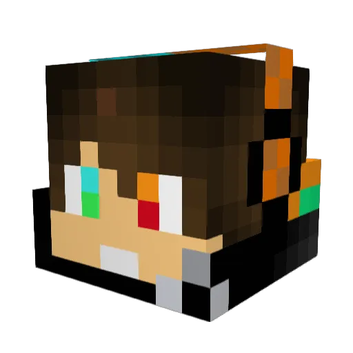 KJ79 Minecraft avatar head, 3D render