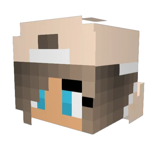KJC_13 Minecraft avatar head, 3D render