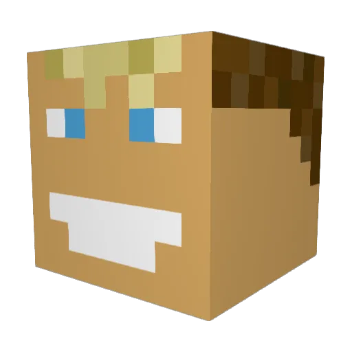 KJEXYT Minecraft avatar head, 3D render