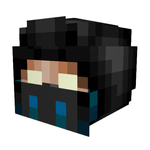 KJJFF Minecraft avatar head, 3D render