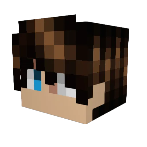 KJP206 Minecraft avatar head, 3D render