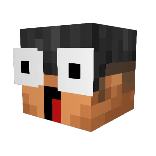 KJ_Official Minecraft avatar head, 3D render
