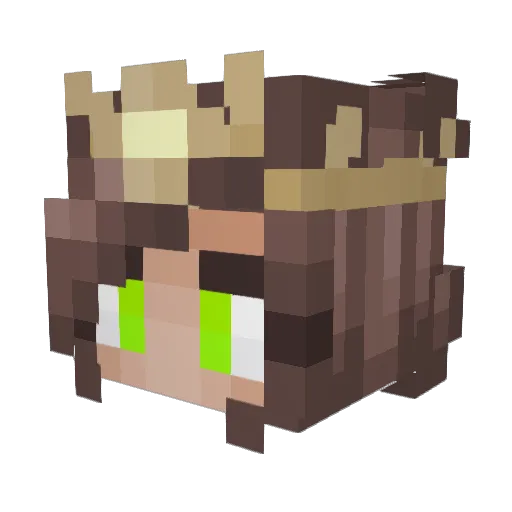 KJ_OwO Minecraft avatar head, 3D render