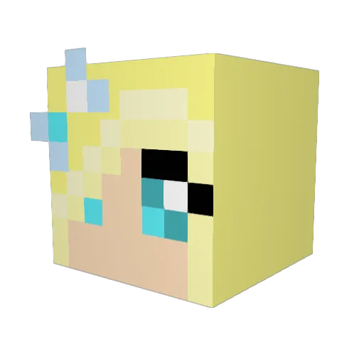KJ_fun Minecraft avatar head, 3D render
