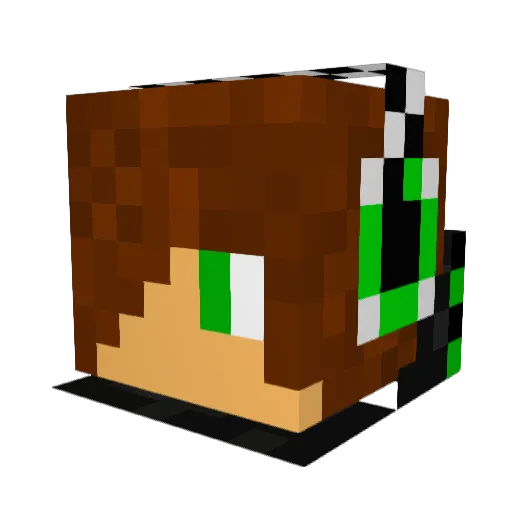 KKJinee Minecraft avatar head, 3D render