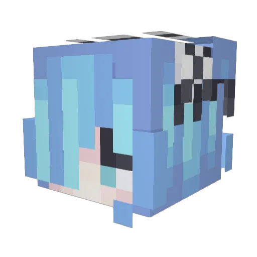 KKPark Minecraft avatar head, 3D render