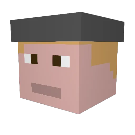KKQQGG Minecraft avatar head, 3D render