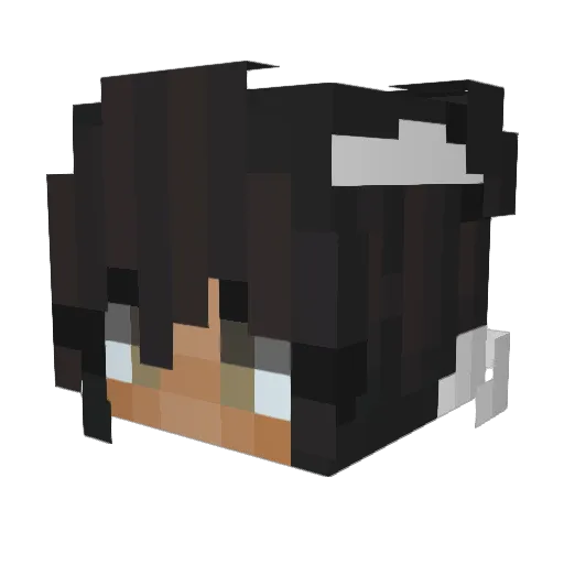 KKXG Minecraft avatar head, 3D render