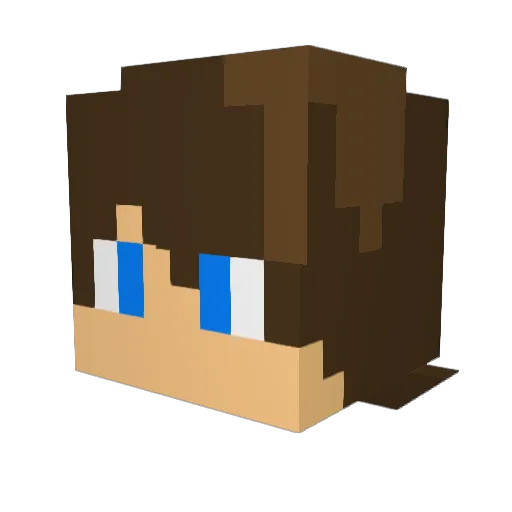 KLNT21 Minecraft avatar head, 3D render