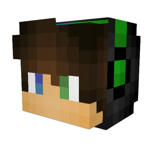 KLOSZ_X Minecraft avatar head, 3D render