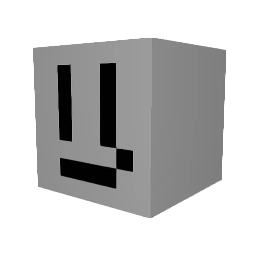 KN374 Minecraft avatar head, 3D render