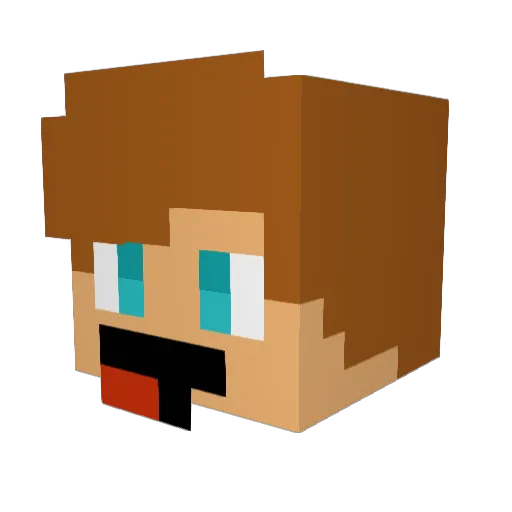 KNAXY Minecraft avatar head, 3D render