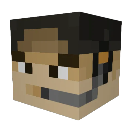 KNU7I Minecraft avatar head, 3D render