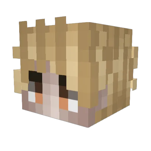 KO2099 Minecraft avatar head, 3D render