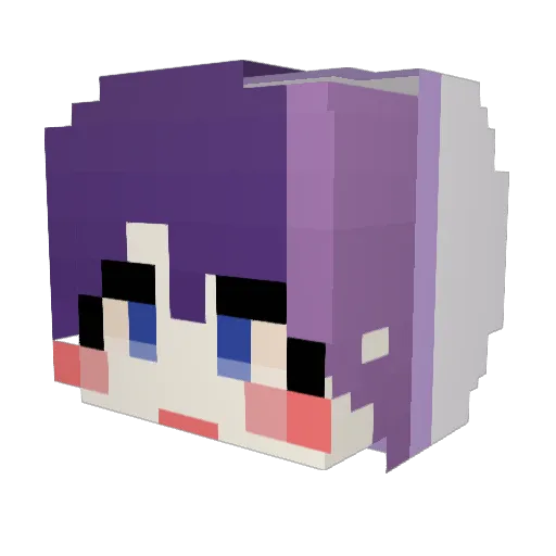 KOHOROMO Minecraft avatar head, 3D render