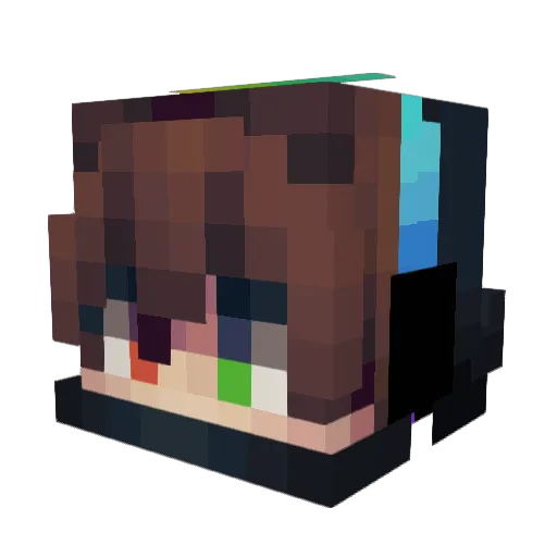 KOL_Grey Minecraft avatar head, 3D render