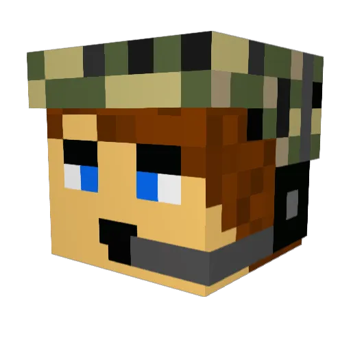 KOMENDO Minecraft avatar head, 3D render