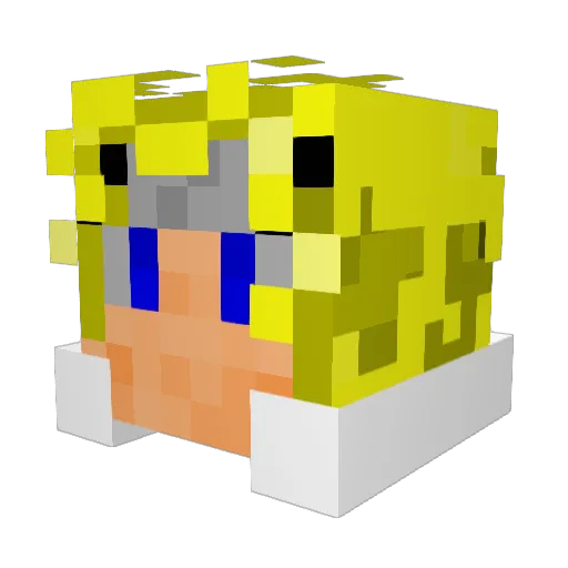 KONK1NG Minecraft avatar head, 3D render