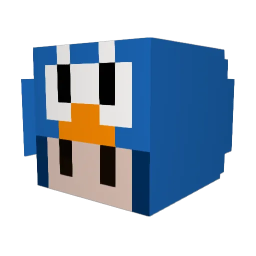 KOR_Azure Minecraft avatar head, 3D render