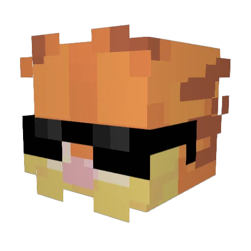 KOR_Carbon Minecraft avatar head, 3D render