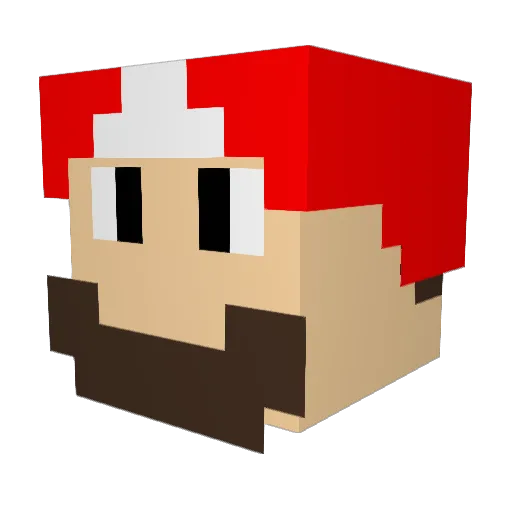 KOSSILLO Minecraft avatar head, 3D render